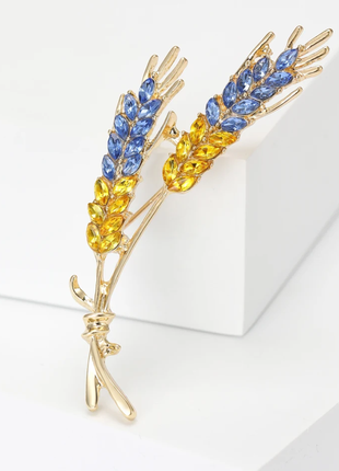 Патріотична серія. брошка жовто- блакитні колоски, колосок пшениці