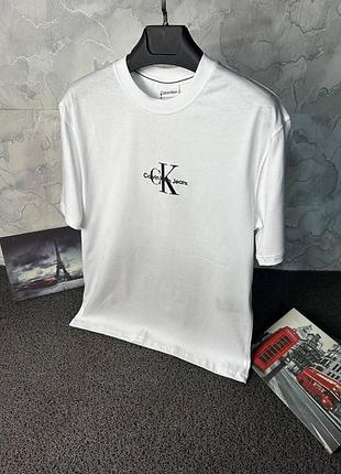Летняя мужская футболка белая calvin klein jeans