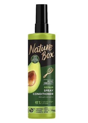 Nature box / avocado oil експрес-кондиціонер для відновлення волосся та проти посічених кінчиків з олією авокадо холодного віджиму