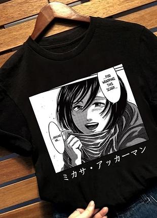 Футболка з принтом атака титанів