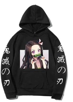 Худі з принтом аніме клинок розсекальний демоном незуко