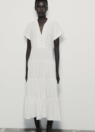 Платье из прошвы zara