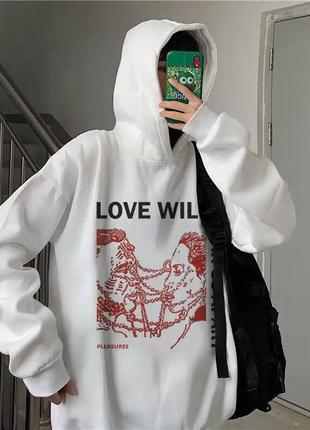 Худі з принтом худі «lil peep love will tear us apart панк»