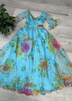 Шикарна сукня в квіти плаття максі сукня на фотосесію