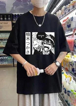 Футболка с принтом черный клевер ханако-кун