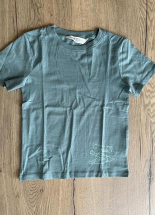 Футболка крокодилом 122 крокодил бирюзовая зеленая универсальная