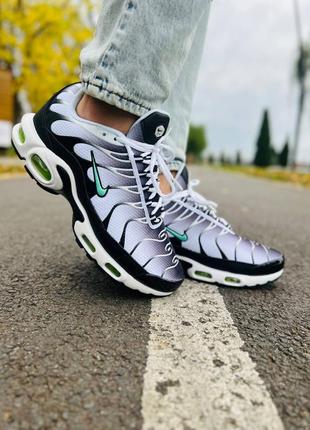 Кроссовки мужские nike air max plus tn black white mint2 фото