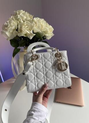 💎 christian dior small lady dior my abcdior bag white1 фото