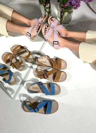 Босоніжки "gloss" матеріал - натур. замша устілка - екошкіра колір - моко