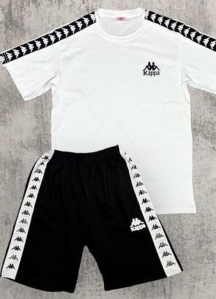 Kappa шорти+футболка чорний лампас