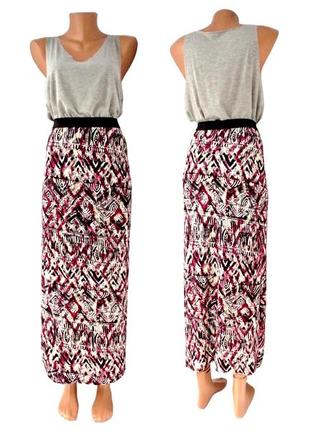 .брендовая юбка в пол "new look" c абстрактным принтом. размер uk10/eur38 (s/m).5 фото