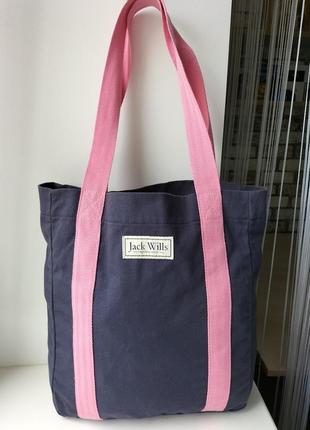 Фирменная хлопковая сумка шоппер английского бренда jack wills! оригинал