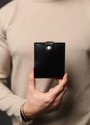 Классический кошелек из натуральной гладкой кожи (черный)