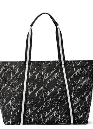Victoria's secret большая вместительная фирменная сумка шоппер виктория сикрет victorias спортивная пляжная лого