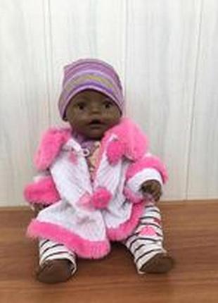 Темношкіра лялька baby born з колискою