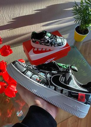 Кеди  чоловічі .nike air force worldwide (чорно-білі)