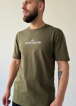 Розпродаж акція футболка чоловіча в стилі stone island хакі чорна біла2 фото