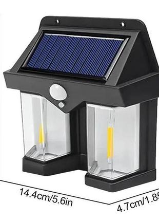 Фонарь на солнечной батарее с датчиком движения solar wall lamp coba cb-2284 фото