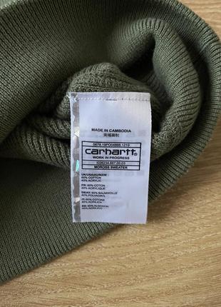 Светр carhartt хакі (олива)5 фото