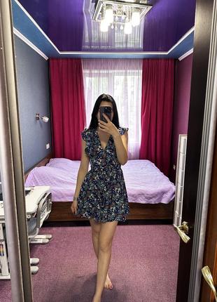 Коктейльное платье в цветочный принт💐3 фото