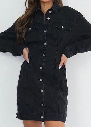 Джинсова чорна сукня