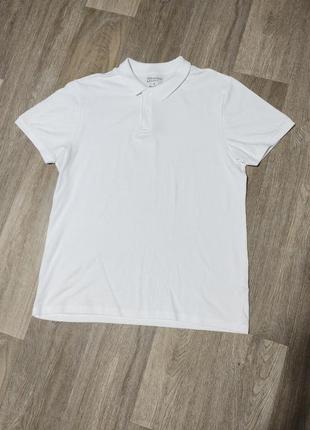 Мужская белая футболка / primark / поло / мужская одежда / чоловічий одяг /