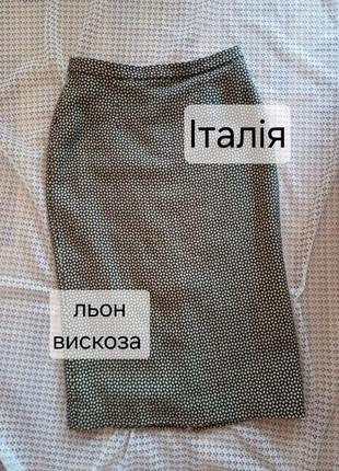 Италия льняная теплая миди юбка