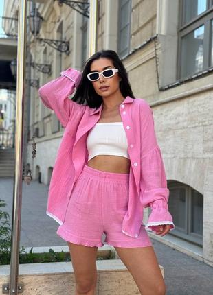 Комплект из муслиновых шортиков и рубашки🎀
