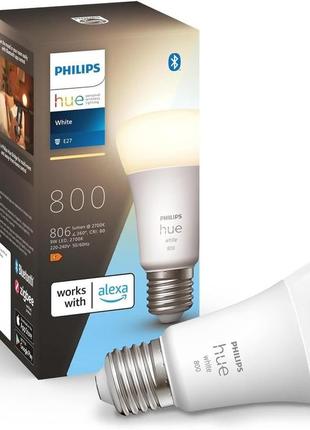 Сток! умная светодиодная лампа philips hue white a60, 806 люмен