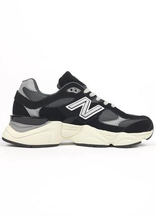 Жіночі замшеві кросівки new balance 9060 black white нью беланс 90603 фото