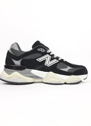 Жіночі замшеві кросівки new balance 9060 black white нью беланс 90602 фото