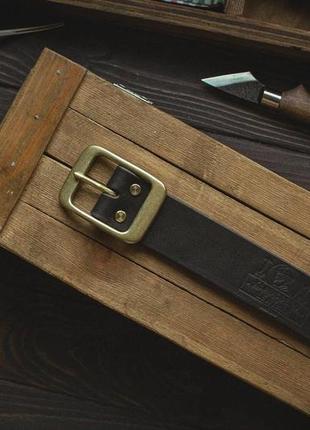 Кожаный ремень ручной работы с латунной пряжкой