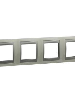 Mgu66.008.092 рамка 4м білосніжний, алюміній unica plus schneider electric