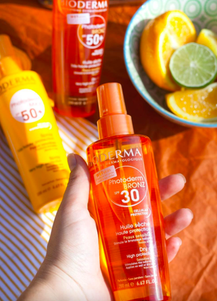 Суха олія для засмаги spf30+ photoderm bronz oil bioderma 200ml