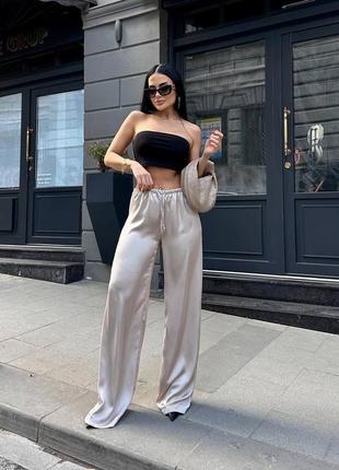 Стильные шелковые брюки