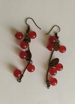 Серьги бижутерия, под бронзу.