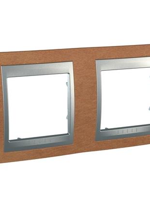 Mgu66.004.0m2 рамка 2м черешня, алюминий unica plus schneider electric