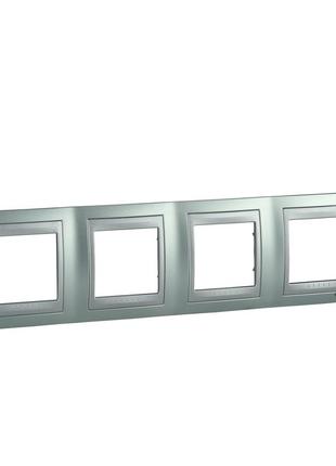 Mgu66.008.094 рамка 4м смарагдовий, алюміній unica plus schneider electric