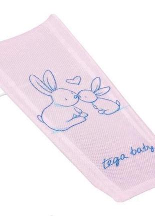 Лежак для купання з малюнком "зайчики" (світло-рожевий) tega/ kr-026-104