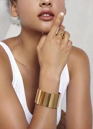 Браслет-манжет жіночий широкий металевий