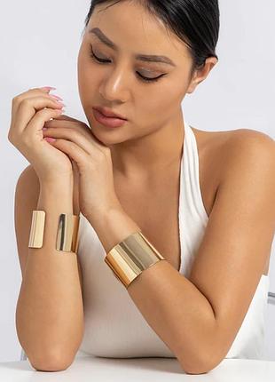 Браслет-манжет жіночий широкий металевий