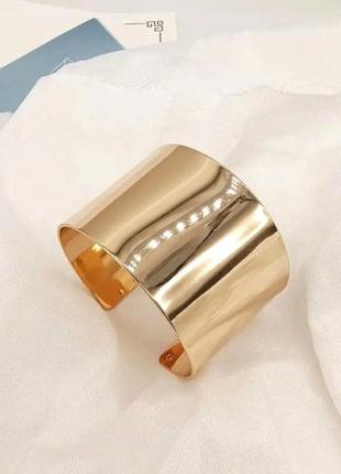 Браслет-манжет жіночий широкий металевий