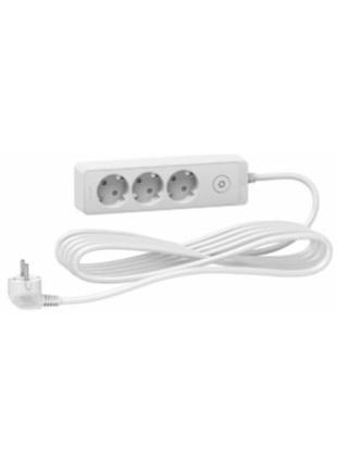 Удлинитель 3 розетки с заземлением 3 метра белый schneider electric unica st9433w