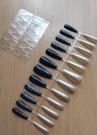 Штучні нігті 24 шт. гелеві тіпси