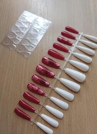 Штучні нігті 24 шт. гелеві тіпси