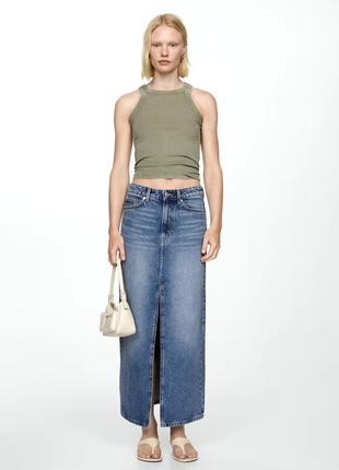 Довга джинсова спідниця від mango