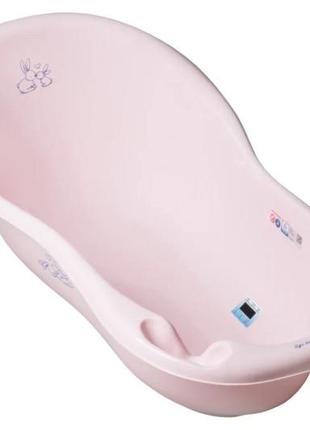 Ванночка 102 см lux зайчики зі зливом (світло-рожевий) /tega /kr-005-104