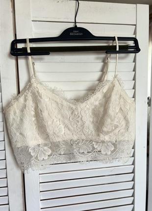 Топ топик на тонких шлейках кружево кружево