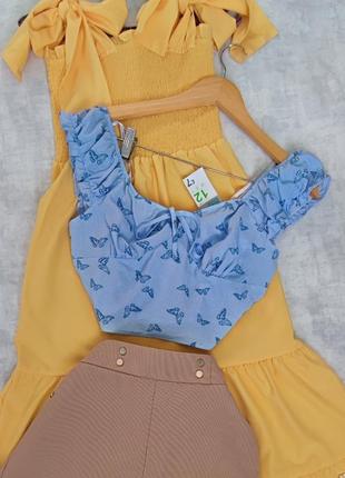 Голубая блуза/топ primark