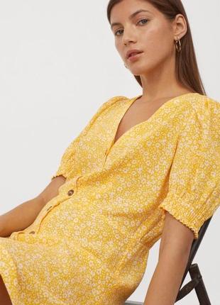 Платье цветочное мини h&m